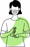 Illustration Sepsis und COVID Hände desinfizieren